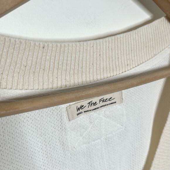 Free People We The Free Womens Asher Thermal Small White V Neck Oversized Slits - Picture 7 of 13